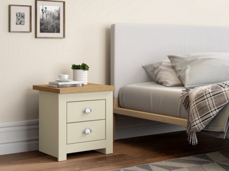 Birlea Winchester 2 Drawer Bedside In Cream And Oak