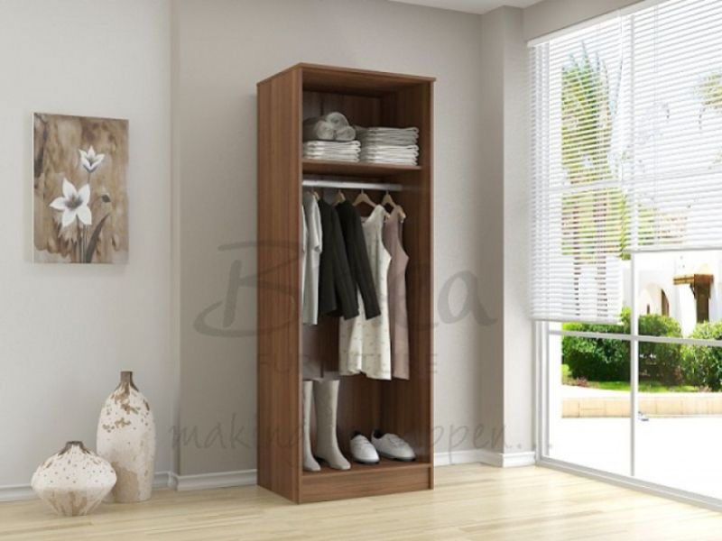 Birlea Lynx Walnut with White Gloss 2 Door Wardrobe