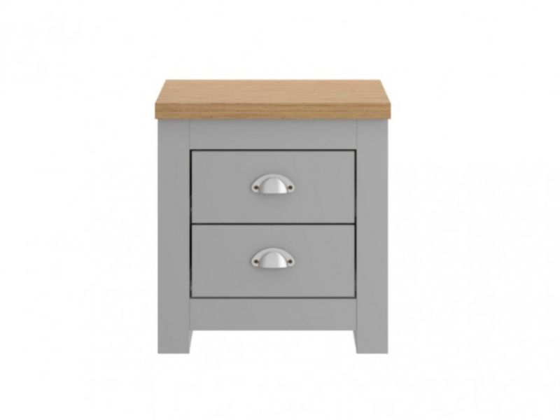 Birlea Winchester 2 Drawer Bedside In Grey And Oak