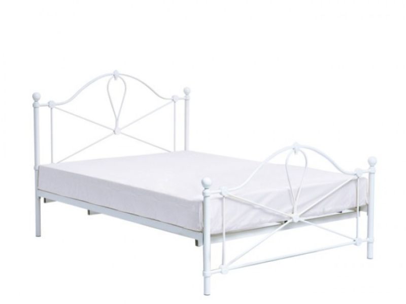 LPD Bronte 5ft Kingsize White Metal Bed Frame