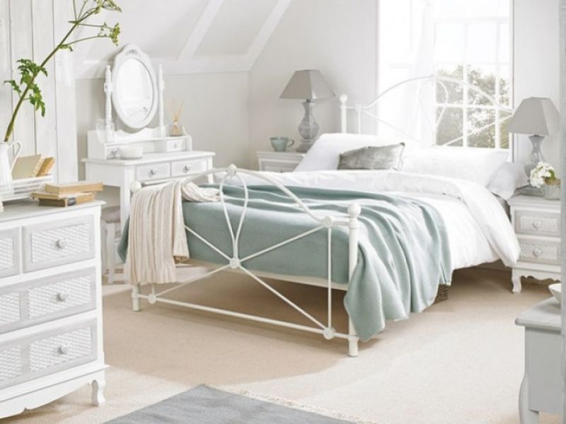 LPD Bronte 5ft Kingsize White Metal Bed Frame