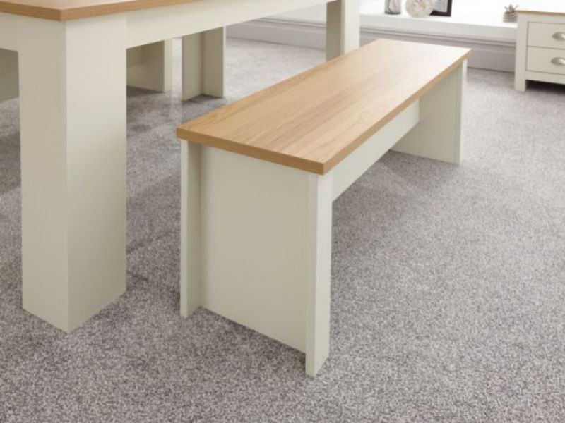 GFW Lancaster 150cm Dining Table with Benches in Cream