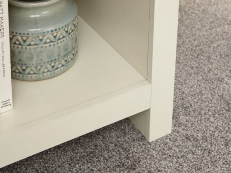 GFW Lancaster Side Table with Shelf in Cream
