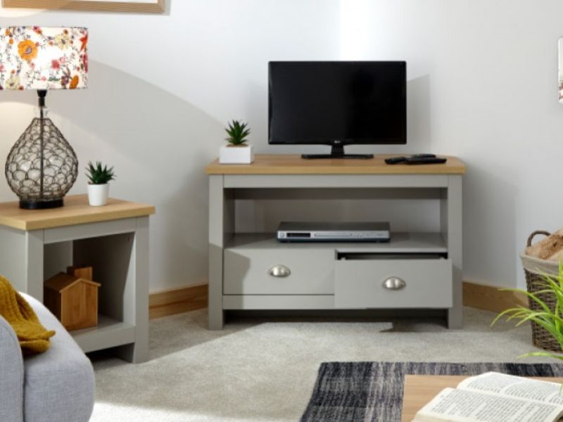 GFW Lancaster Corner TV Unit in Grey