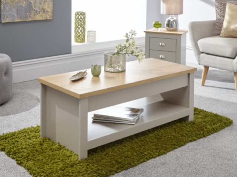 GFW Lancaster Lift Up Coffee Table in Grey