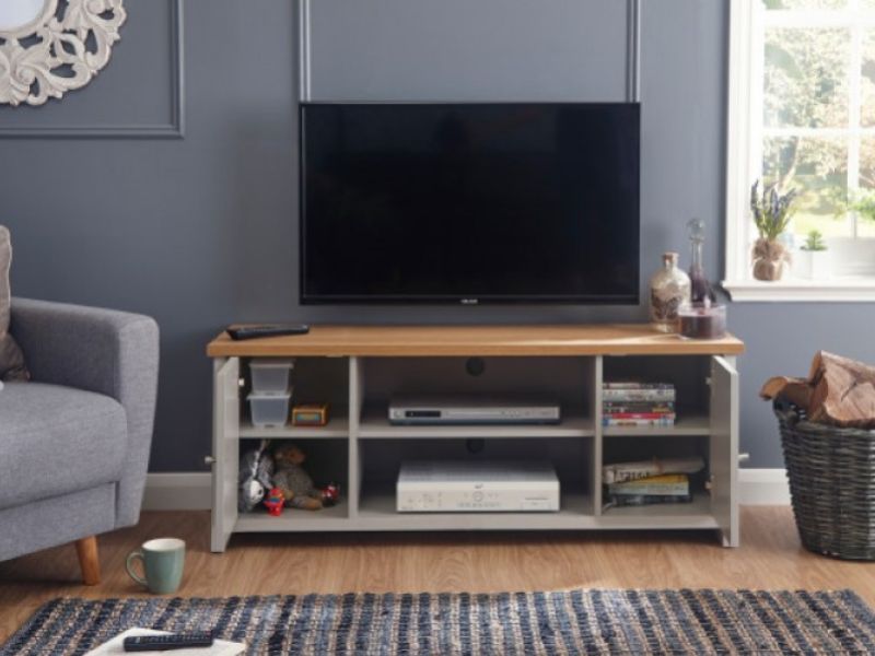 GFW Lancaster Large TV Cabinet in Grey