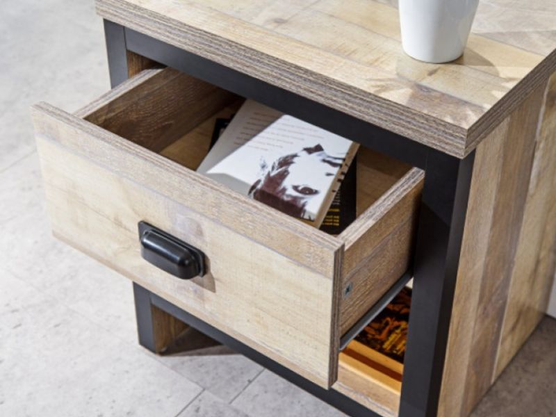 GFW Boston Lamp Table in Distressed Oak Effect