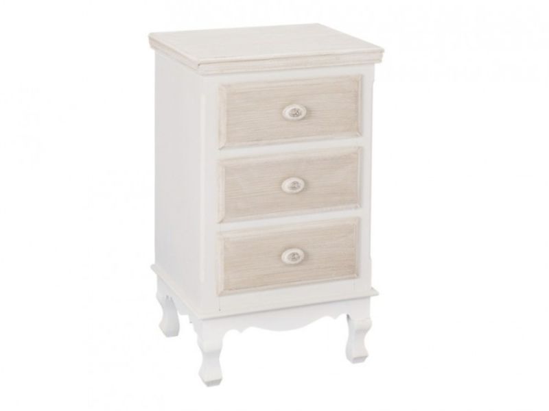 LPD Juliette Vintage Style 3 Drawer Bedside Cabinet