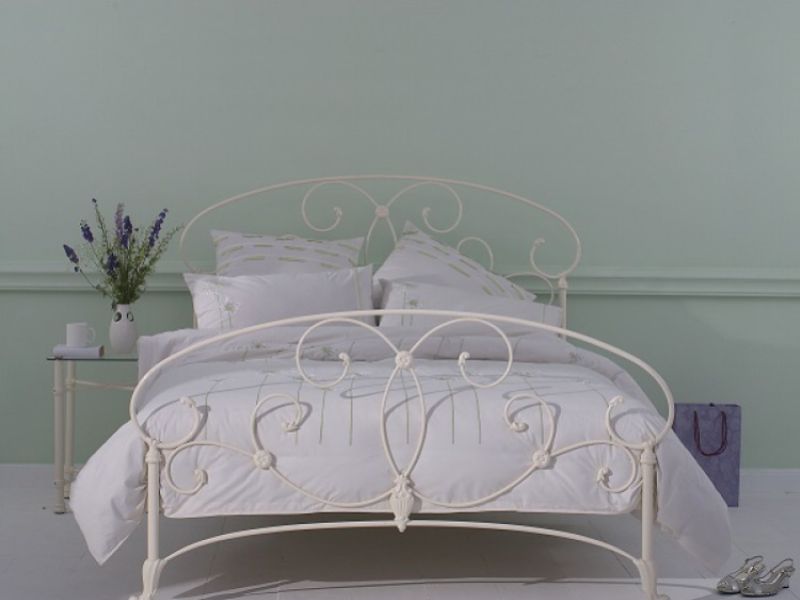 OBC Arigna 4ft 6 Double Glossy Ivory Bed Frame