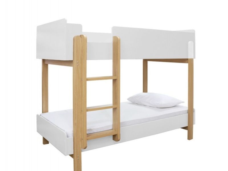 LPD Hero Wooden Bunk Bed In White And Oak