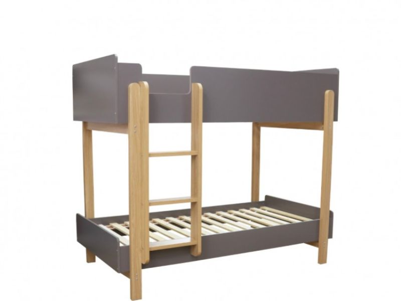 LPD Hero Wooden Bunk Bed In Grey And Oak