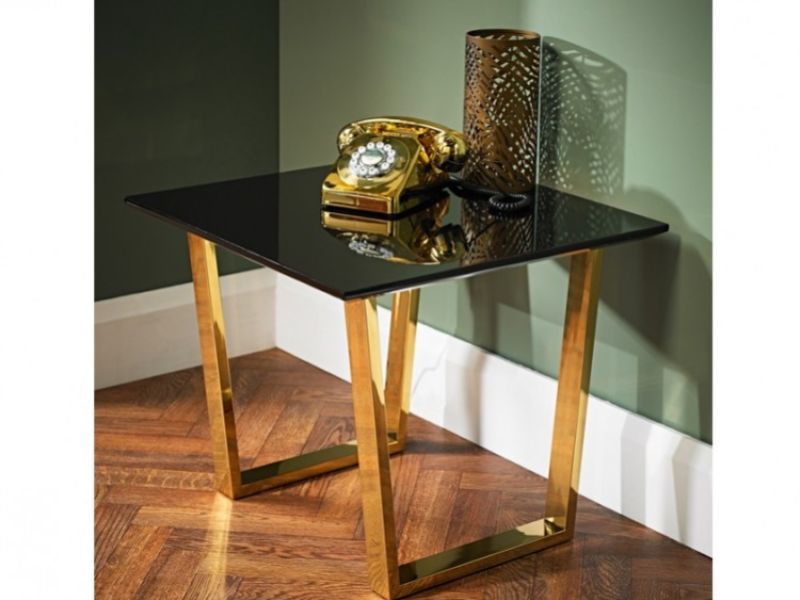 LPD Antibes Black Gloss Lamp Table