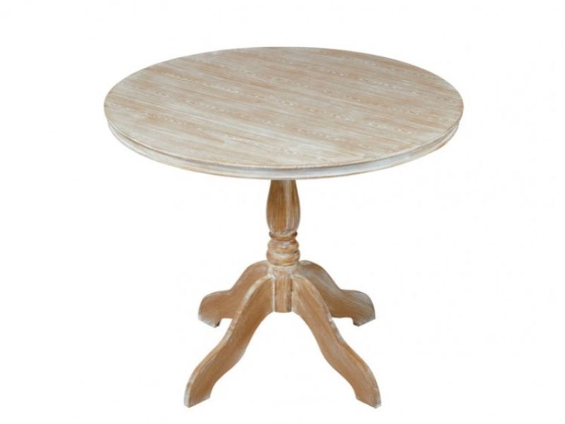 LPD Provence Weathered Oak Finish Round Dining Table