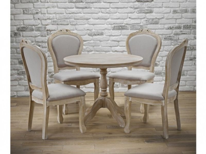 LPD Provence Weathered Oak Finish Pair Of Dining Chairs