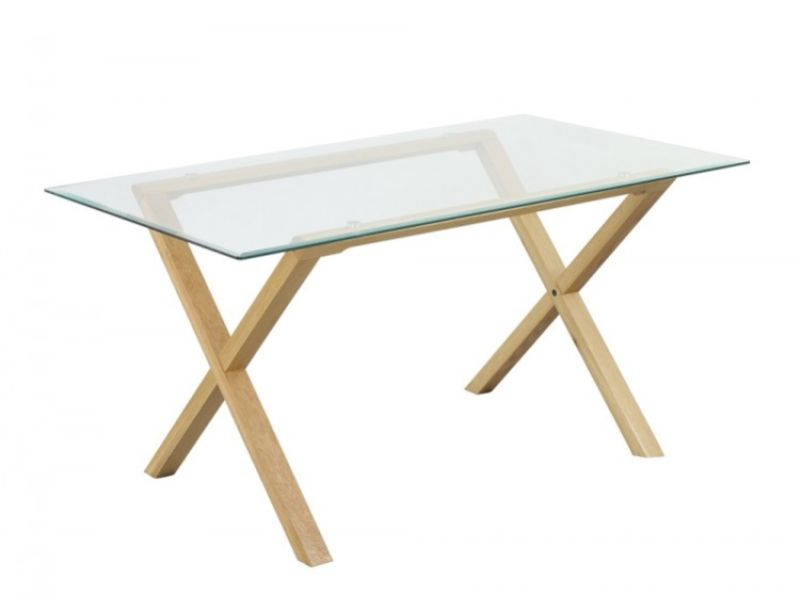 LPD Cadiz Glass And Oak Dining Table