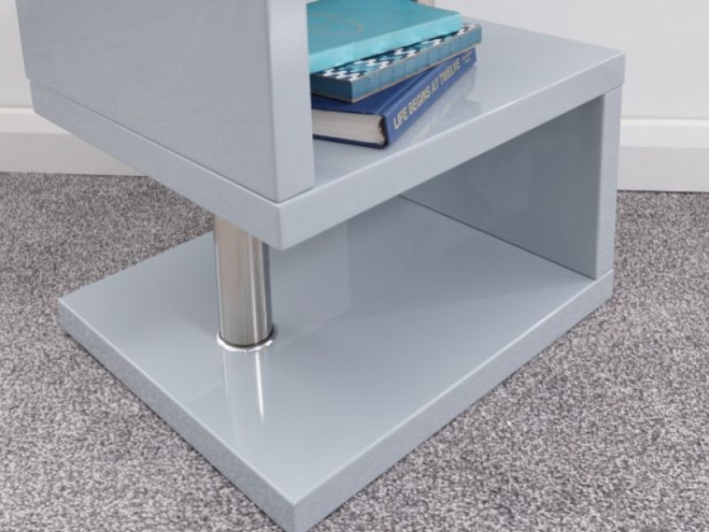 GFW Polar Grey Gloss LED Side Table