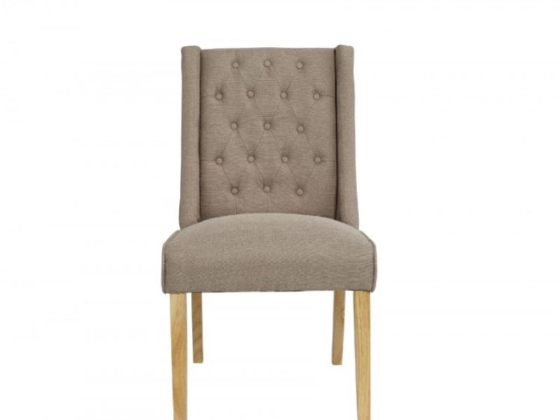 LPD Verona Pair Of Beige Fabric Dining Chairs