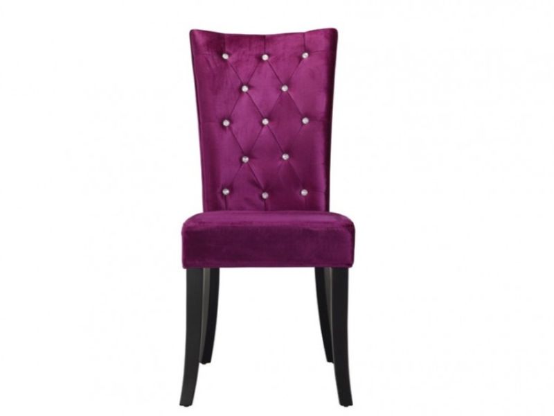 LPD Radiance Pair Of Purple Velvet Fabric Dining Chairs