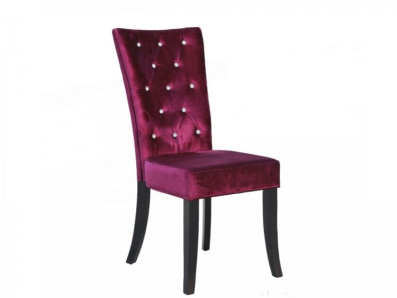 LPD Radiance Pair Of Purple Velvet Fabric Dining Chairs