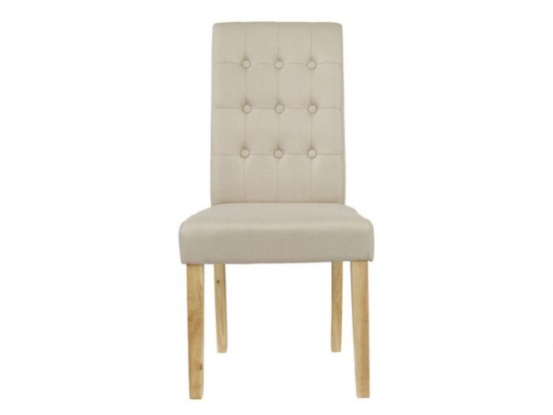 LPD Roma Pair Of Beige Fabric Dining Chairs