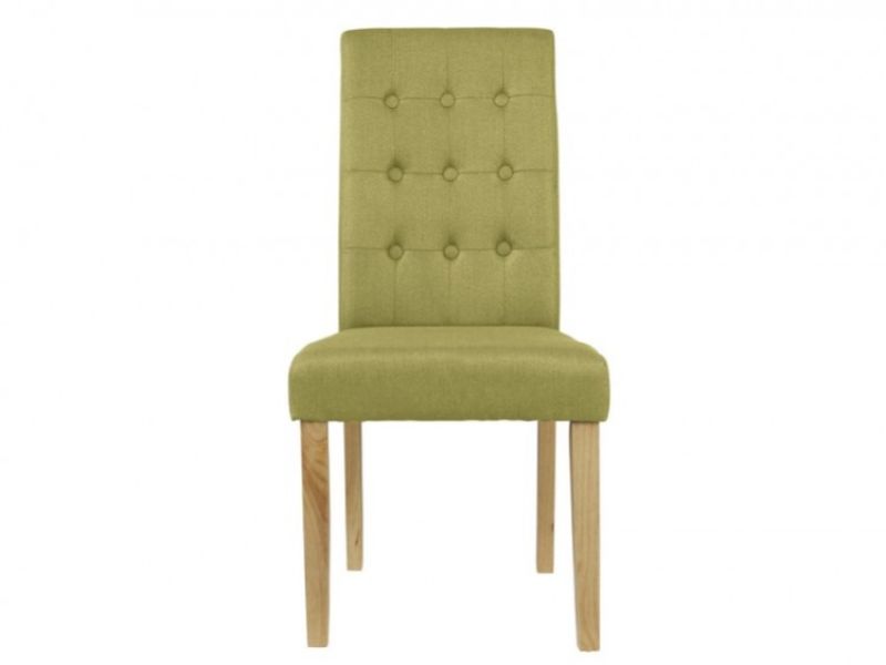 LPD Roma Pair Of Green Fabric Dining Chairs