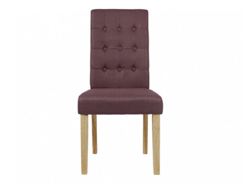 LPD Roma Pair Of Plum Fabric Dining Chairs