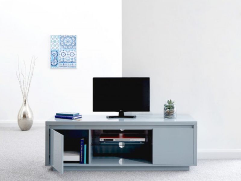 GFW Polar Grey Gloss LED Large TV Unit