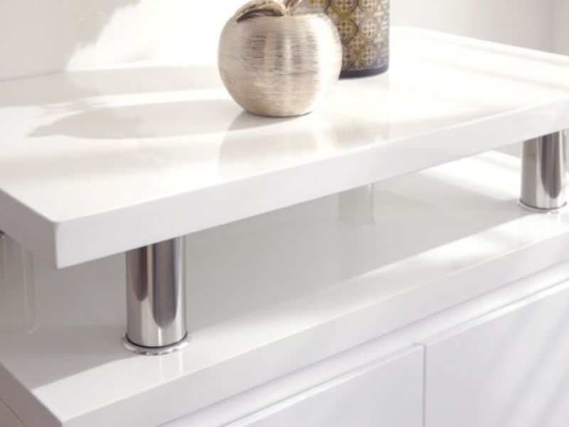 GFW Polar White Gloss LED Sideboard