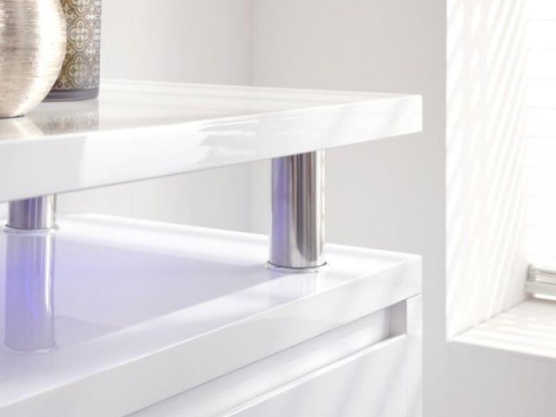 GFW Polar White Gloss LED Sideboard