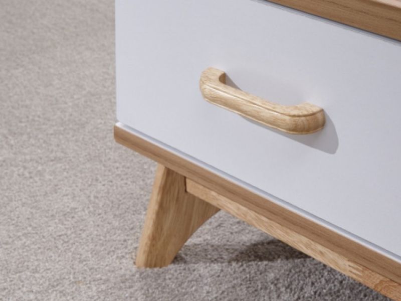 GFW Nordica 2 Drawer Coffee Table in Oak and White