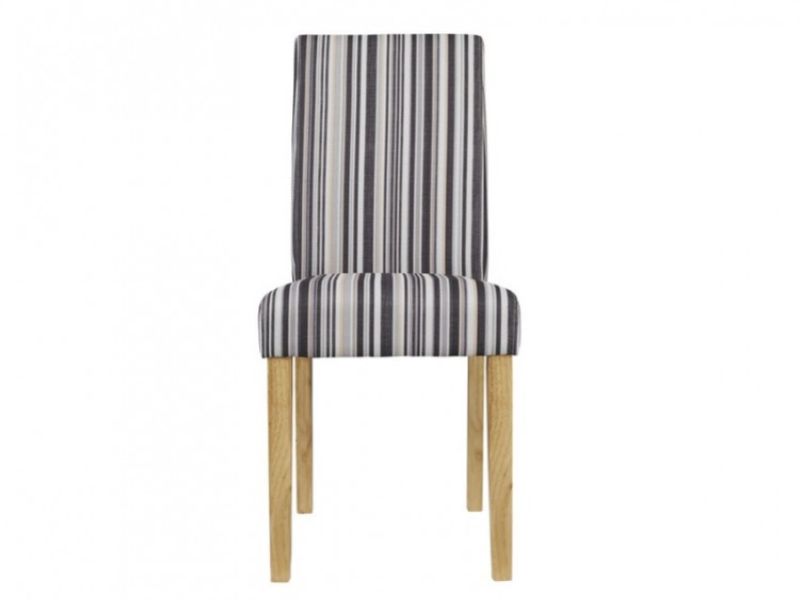 LPD Lorenzo Pair Of Striped Fabric Dining Chairs