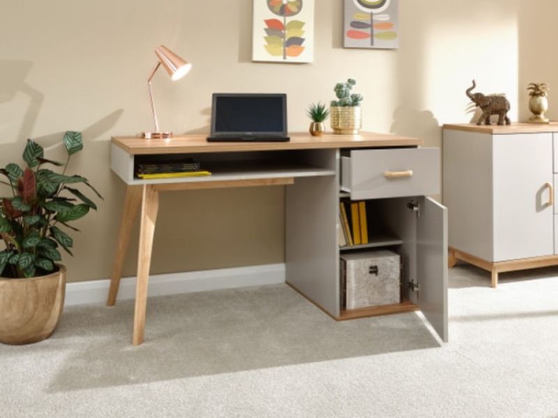 GFW Nordica Desk in Oak and Grey