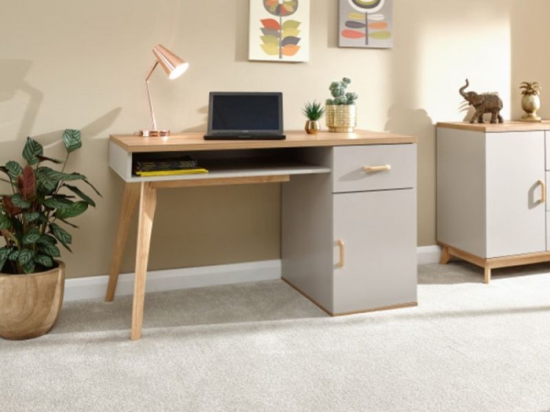 GFW Nordica Desk in Oak and Grey