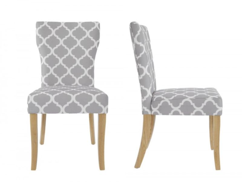 LPD Hugo Pair Of Fabric Dining Chairs