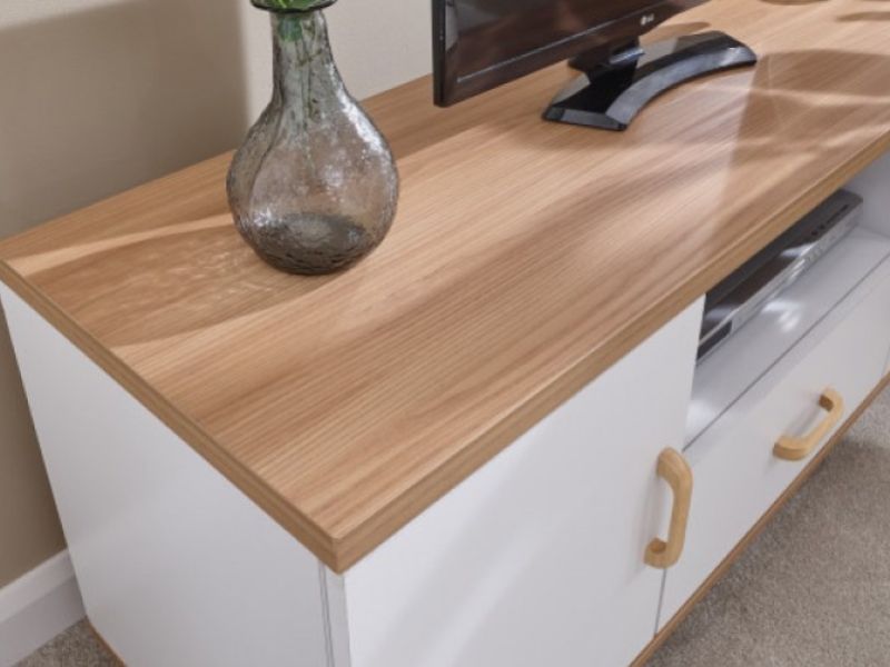 GFW Nordica Large TV Unit in Oak and White