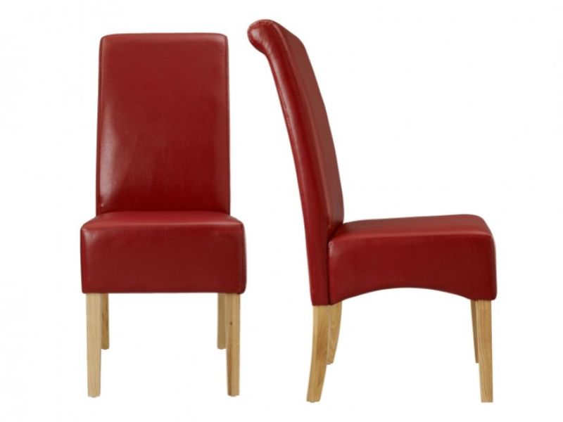 Red Faux Leather Dining Chairs, Red Faux Leather Dining Chairs