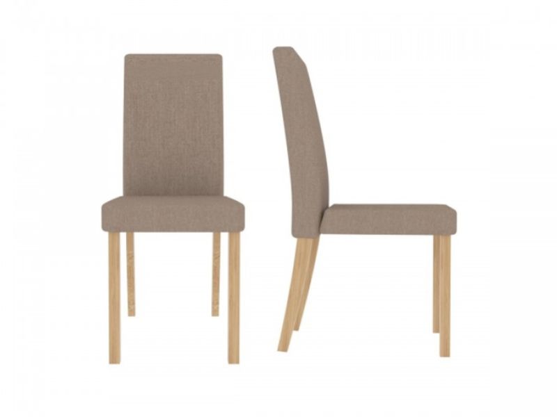 LPD Anna Pair Of Beige Fabric Dining Chairs