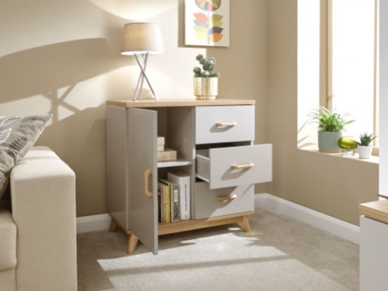 GFW Nordica Small Sideboard in Oak and Grey