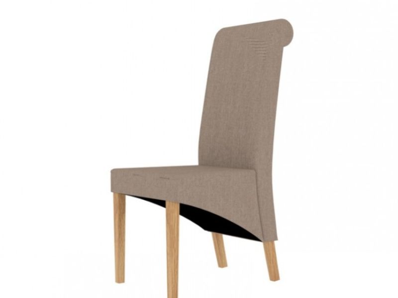 LPD Amelia Pair Of Beige Fabric Dining Chairs