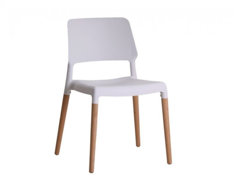 LPD Riva Pair Of White Dining Chairs