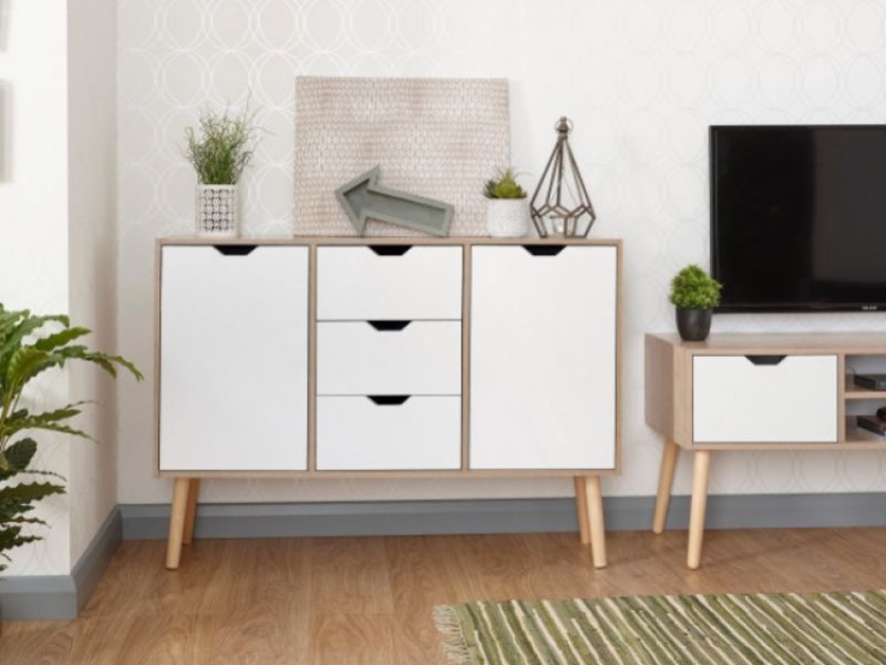 GFW Stockholm Sideboard in White Oak Effect