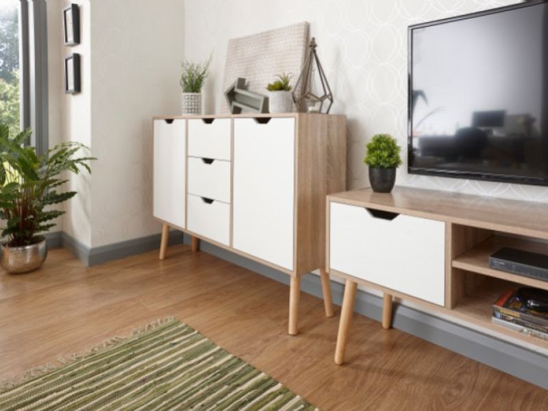 GFW Stockholm Sideboard in White Oak Effect