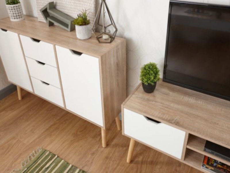 GFW Stockholm Sideboard in White Oak Effect