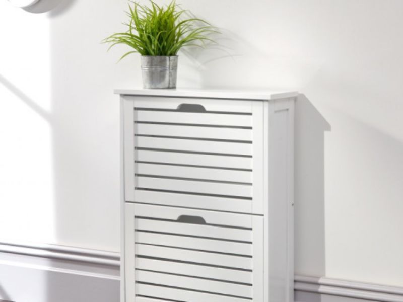 GFW Bergen Two Tier Shoe Cabinet in White