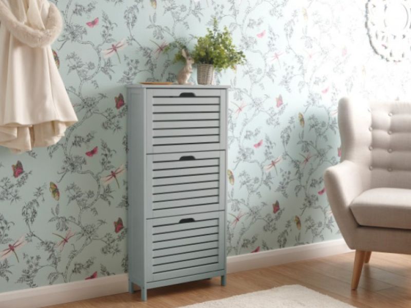 GFW Bergen Three Tier Shoe Cabinet in Grey