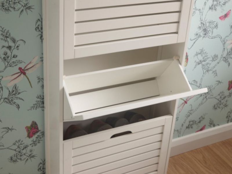 GFW Bergen Three Tier Shoe Cabinet in White