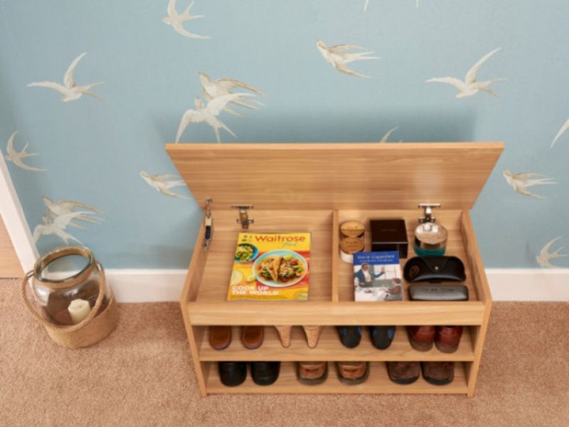 GFW Budget Shoe Cabinet in Oak Finish