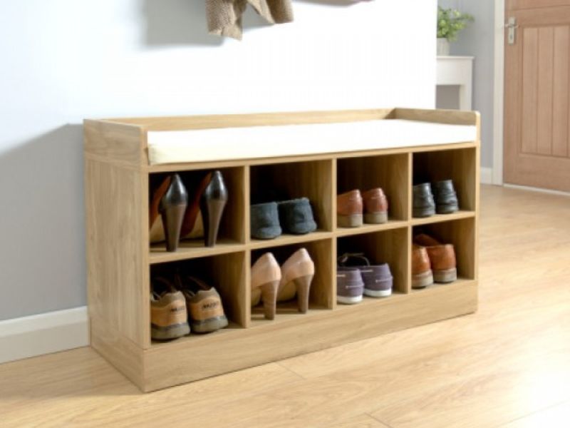 GFW Kempton Shoe Bench In Oak Effect