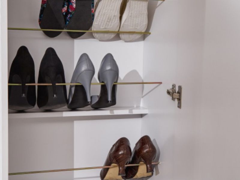 GFW 180cm Mirrored Shoe Cabinet in White