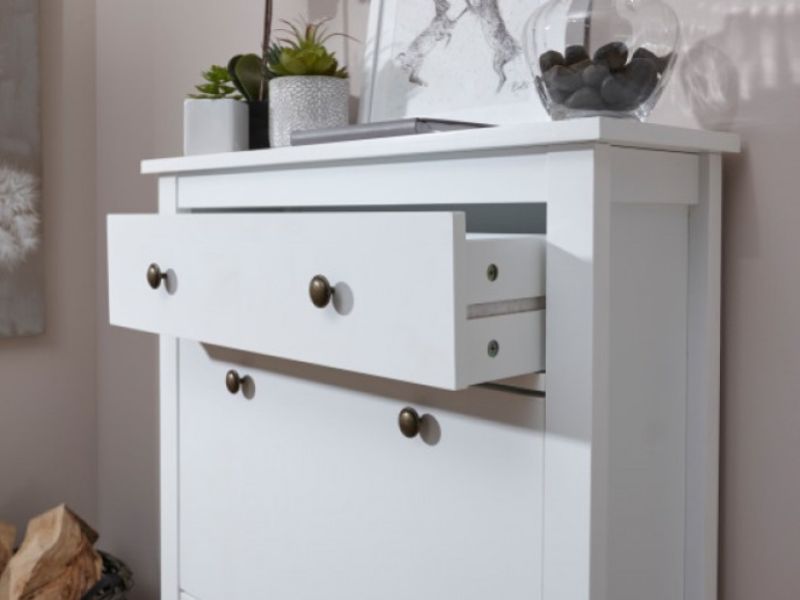 GFW Deluxe Two Tier Shoe Cabinet in White